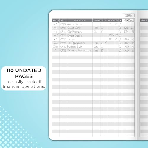 Registre de chèques A5 Clever Fox bleu sarcelle cahier comptabilité - 3