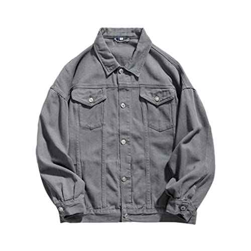 Veste en jean pour homme en coton uni gris idéale pour vos sorties urbaines