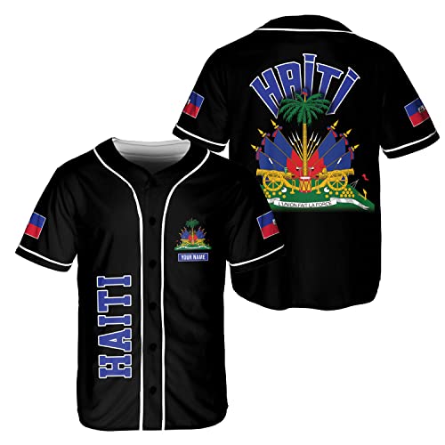 Personalized Name Haiti Baseball Jersey, Haitian Baseball Jersey for Men Women, Haitian Pride Jersey Shirt (Style 4)