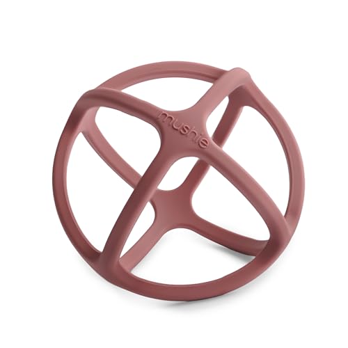Image of mushie Silicone Baby Teether Ball Toy (Woodchuck)