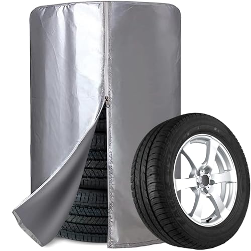 Auto Reifentasche Universale Abdeckung für 4 Reifen, Aufbewahrung, Sack für Lagerung, Wasserdichte Große Hülle mit Reißverschluss & Tunnelzug