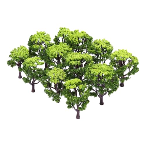 VICASKY Model Trees, 12 Pieces Plastic Pine 1:50 Scale, Green, for DIY Railways Landscape Miniature...