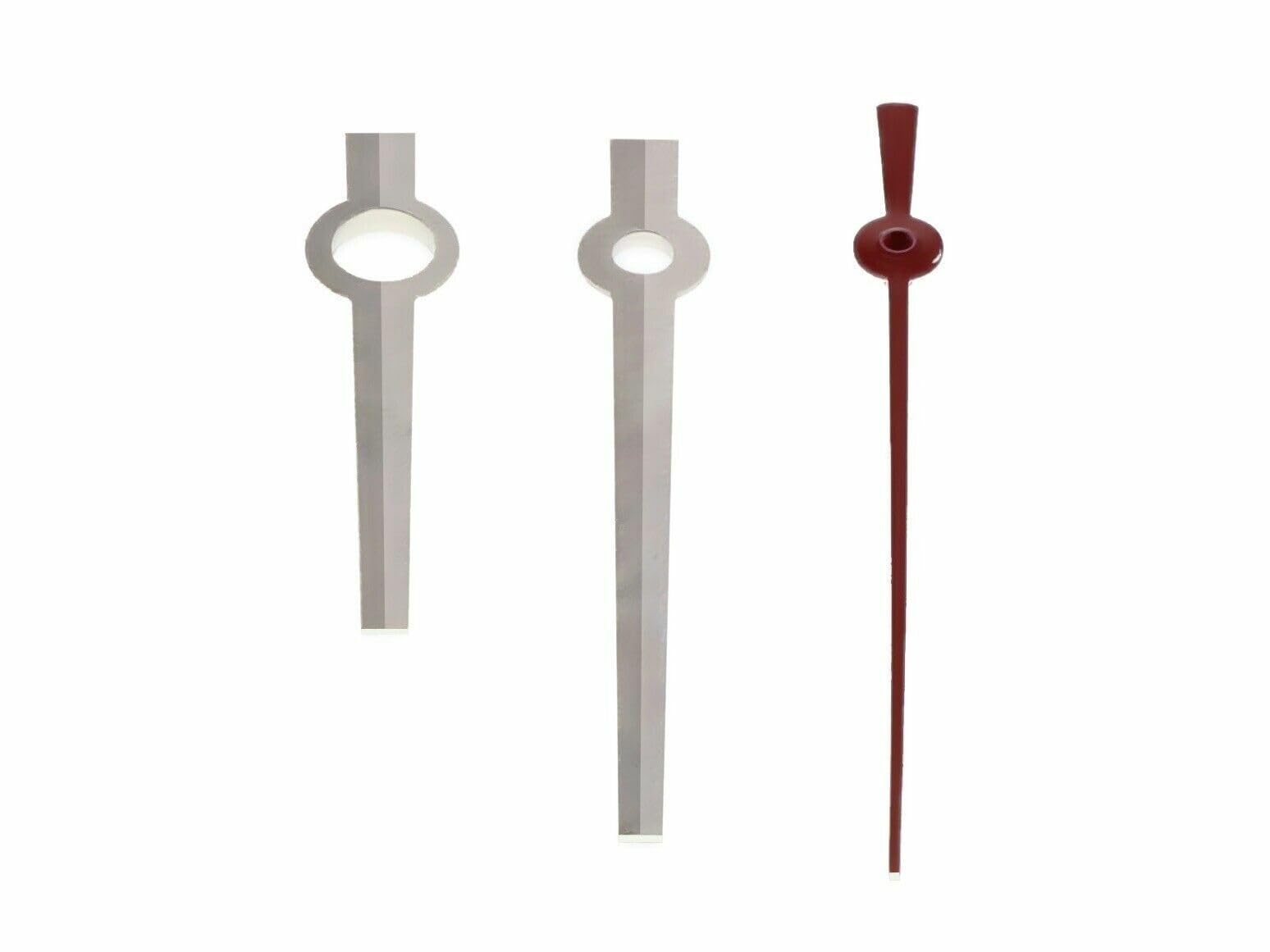 Ewatchparts Watch Hand Plain Compatible With Movement ETA 2824-2 2834-2 2836-2 Red Sweep Second Silver