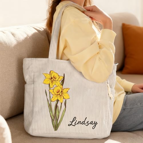Bolso tote grande personalizado con cremallera para mujer miniatura 2