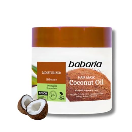 Babaria - Mascarilla Pelo De Aceite De Coco | Mascarilla Hidratante Cabello 400ml | Mascarilla Reparadora Cabello De Hombre Y Mujer | Mascarilla Nutritiva Pelo