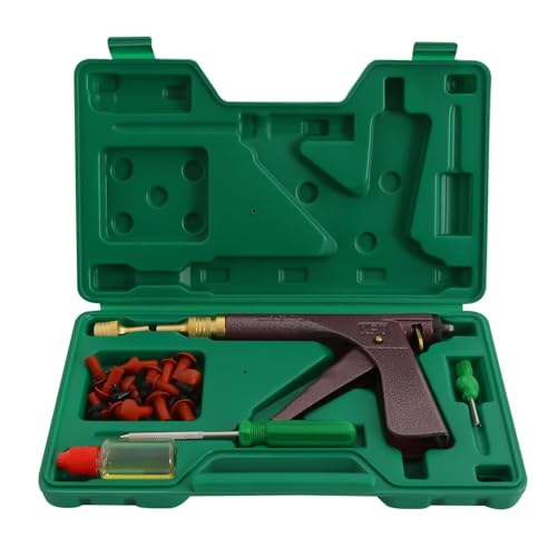 TVQUVMKE Däckreparationssats, Heavy Duty Professional däckpluggsats, Rapidplug däckplug-kit, med svamppropp för punkteringar och golv i bilar, grön