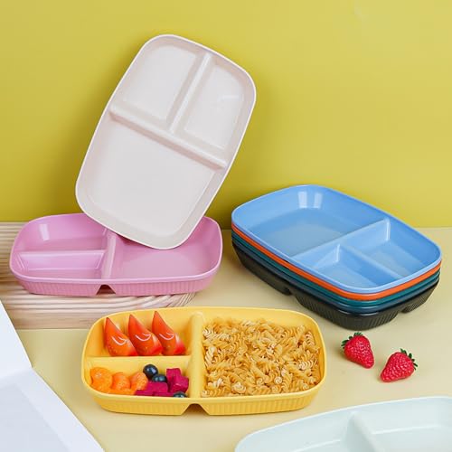 Image of 2 Compartment Serving Plates for Sushi, Snacks, Cake, Meat & Appetizers Great for Parties, Family Gatherings, and Holidays Dishwasher & Microwave Safe Dinnerware (Pink, Pack of 4)