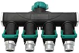 4 Way Garden Hose Splitter Metal Hose Connector, Easy Grip, Easy to Open
