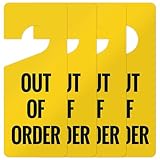 Front Out of Order Hanging Door Tag, (4 Pack) 9x3 Inches, Thick HDPS (high Density polystyrene), Made in USA by Sigo Signs