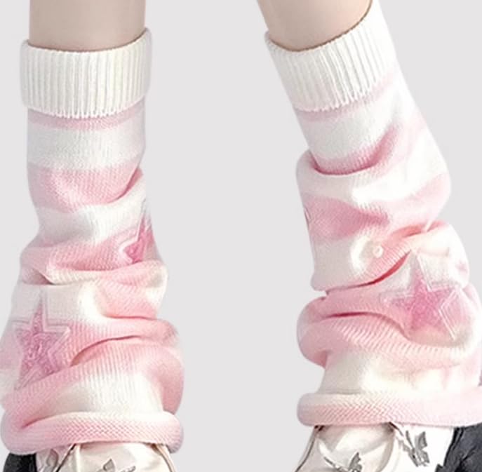 Image of kawaii Winter Leg Warmers Knitted Cute Subculture Half Sleeve Foot Leg Warm Socks Cycling Christmas Gift Women