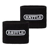Battle Sports Thick 2.5' Football Armbands- Wrist Bands for Football, High-Performance Bands with Ultra-Soft Material to Wick Away Sweat and Keep Hands Dry- Includes 2 Wrist Bands (Black)
