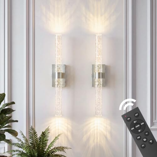Image of Battery Operated Wall Sconces Set of 2, 20000mAh Rechargeable Wall Light