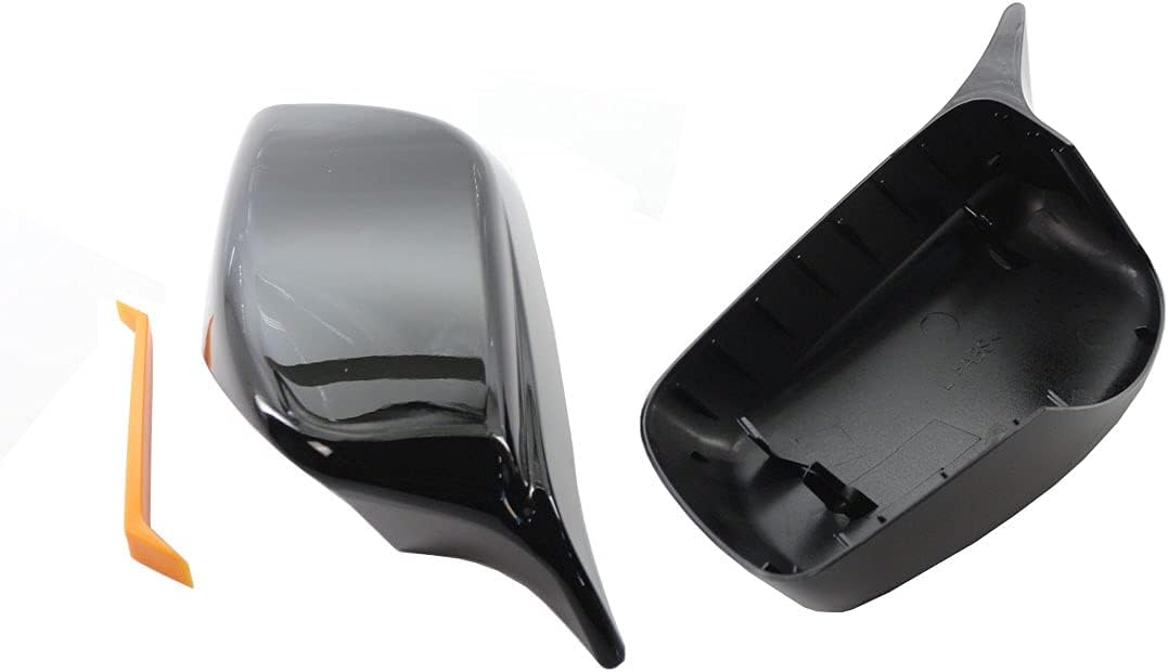 Gloss Black M Style Side Wing Mirror Cover Caps Compatible with BMW 5 Series E60 E61 E63 E64 2003-2007 Pre-Lci