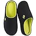 Produktbild VeraCosy Herren Zweifarbige Hausschuhe Memory Schaum Pantoffeln, Schwarz/Lime, 44/45 EU