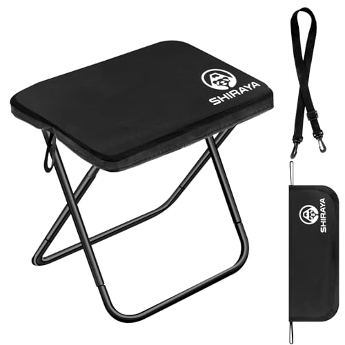 Shiraya 2025 New Model Folding Chair, Outdoor Chair, Compact, Ultra Lightweight, Aluminum Alloy, Shoulder Included, Convenient to Carry, Integrated Storage Bag, Portable Chair, Camping Chair, Japanese