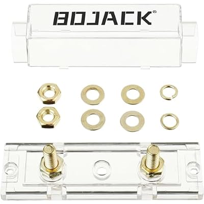 BOJACK 0/2/4 Gauge ANL Fuse Holder and 20 Amp ANL Fuses for 0 2 4 8 Gauge AWG Fuse Block, Automotive Fuse Holder 20A (Pack of 2)