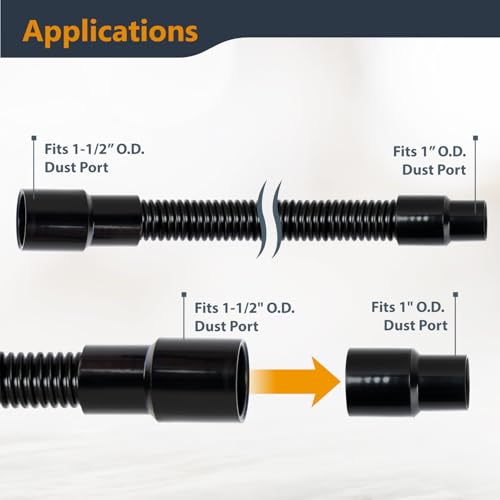 image for POWERTEC 70356 10 ft. Vacuum Hose Dust Collection Kit for Woodworking 