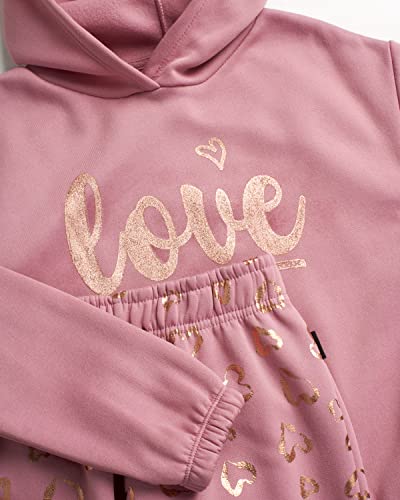 Rbx Girls' Active Sweatsuit Set - 2 Piece Fleece Hoodie Sweatshirt And Jogger Pants (Size: 7-16), Size 10/12, Lilac Love #TOP2
