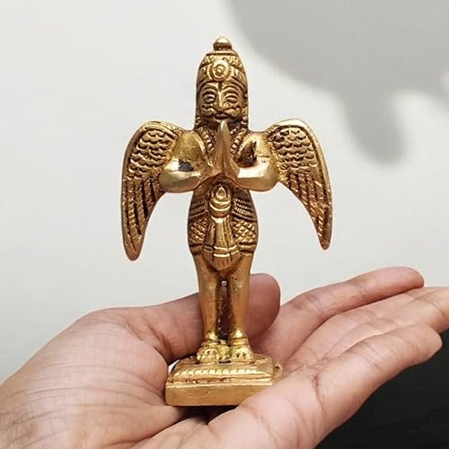 Estatua de Garuda de Latón Hecha a Mano 3.25 pulgadas miniatura 5