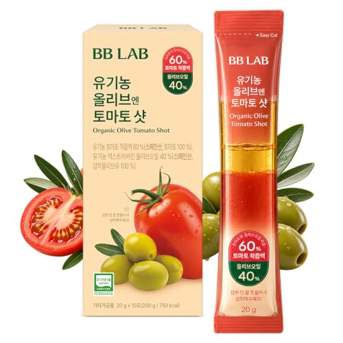 BB LAB Organic Olive &amp; Tomato Dual Shot, 40:60 Ratio, Spanish Picual EVOO &amp; Tomato, 20g*10 Sticks