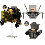 Bentex Toilet Building Set, G-Man Toilet Man Model Toys Ideas Collectible Building Bricks Birthday Gift for Adults Fans(3 PCS)