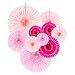 Himeland 10 Pezzi Ventagli di Carta, Rosa Ghirlanda ​Fan Fiore da Appendere,per Feste, Matrimoni, Compleanni, Festival, Decorazioni per La Stanza, Accessori per Feste