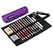 Produktbild CRETACOLOR Rolletui Einsteiger-Set 16-TLG  Zeichenstifte, Graphit, Nero & Weißkreide  Zeichen-Set für Skizzieren & Schattieren  Künstlerbedarf mit Zubehör im lila Etui