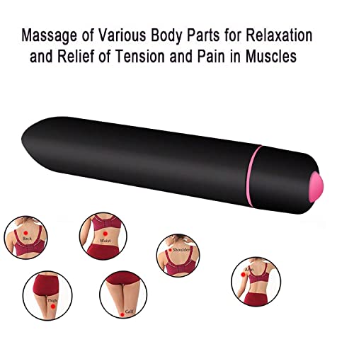 Powerful Bullet Vibrator With 10 Modes, Portable Mini Pocket Vagina Stimulator, Rechargeable Waterproof Super-Strong Adult Sex Toys For Women With Discreet Package (Blackred) #TOP3