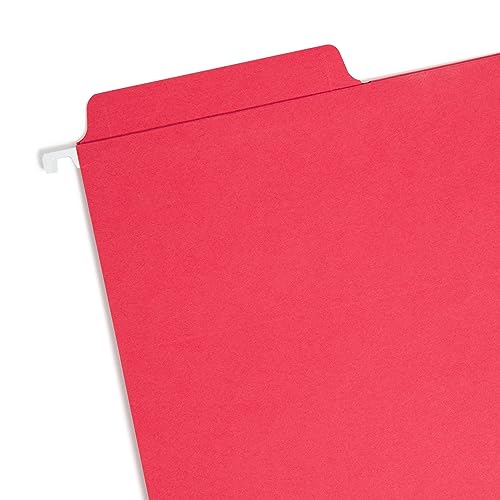 Image of Smead FasTab Hanging File Folder, 1 /3-Cut Built-in Tab, Letter Size, Assorted Primary Colors, (64053) 18 Count (Pack of 10)