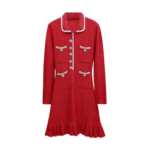 Jupe en tricot pour femme avec manches longues coupe ajustée chic