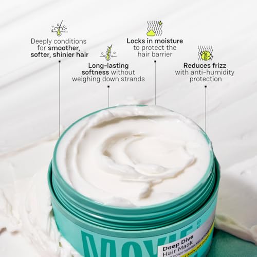 Image of Moxie Beauty Deep Dive Hair Mask | Deep Conditioner Hair Mask for Dry, Damaged & Frizzy Hair | Shea Butter, Cocoa Butter & Keratin Treatment | Smooth, Silky & Shiny Finish | Sulphate & Paraben Free Hydrating (100 ml)