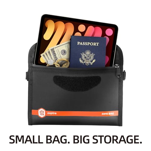 Bolsa de documentos ignífuga negra con cremallera impermeable y diseño portátil 3