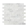 Oriental White (Eastern White) Marble 1 X 2 Brick Mosaic Tile, Split Faced