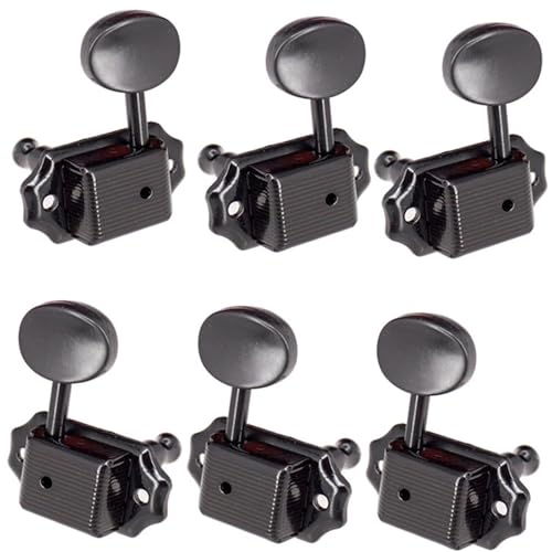 Guitar String Tuning Pegs 6Pcs Guitar Machine Heads Knobs 3L 3R Tuning Keys Pegs Vintage Style(Black)