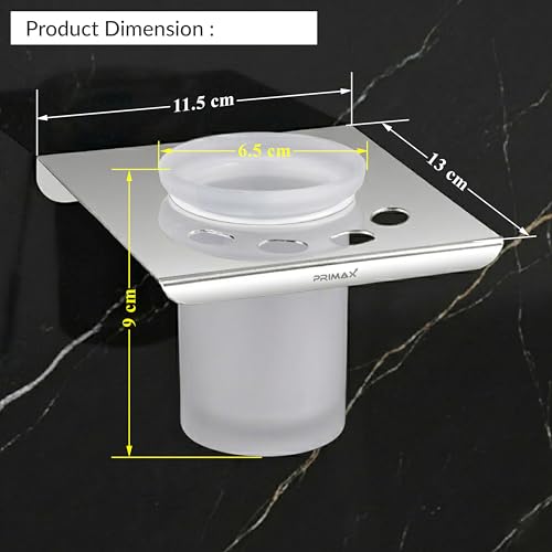Image of Plantex (Primax) Tumbler Holder for Bathroom /Stainless Steel Toothbrush Holder /Toothpaste Stand /Bathroom Accessories - (Chrome)