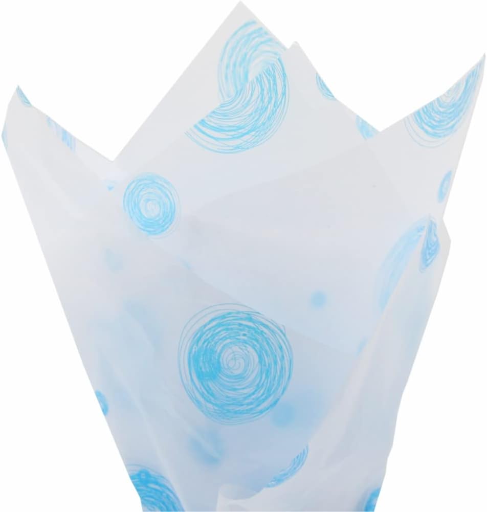 PMLAND Premium Quality Gift Wrap Printed Tissue Paper - Blue Abstract Patterned - 15 Inches X 20 Inches 60 Sheets