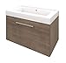 Produktbild AcquaVapore Waschtisch mit Waschbecken, Unterschrank City 100 80cm braun Eiche