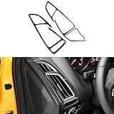 FXETRNL Real Carbon Fiber Air Outlet Frames Sides Center Control, Covers for Ford Focus SE (2012 2013 2014 2015 2016 2017 2018), Interior Decal Car Accessories, Black