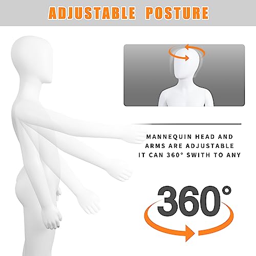 Female Mannequin Full Body Golden, 70 Adjustable Stand Realistic Mannequins Display Set Plastic Detachable With Metal Base For Display