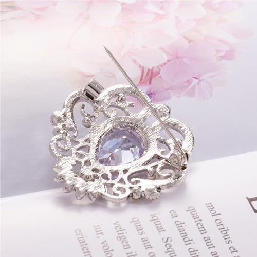 Image of SELOVO Vintage Style Elegant Crown Rhinestone Teardrop Pin Brooch for Women