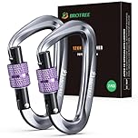 BROTREE Locking Carabiner Clips 12KN (1200 kg) Heavy Duty Carabiners for Hammock, Camping, Hiking, Backpack and More (2 or 4 Packs)