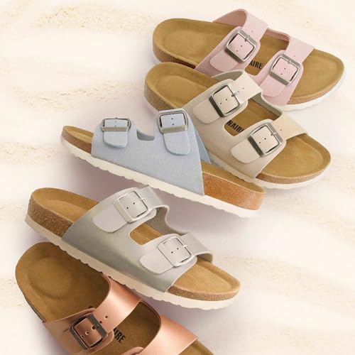 image for CUSHIONAIRE Lane Cork Footbed Sandals for Women – Comfortable Double