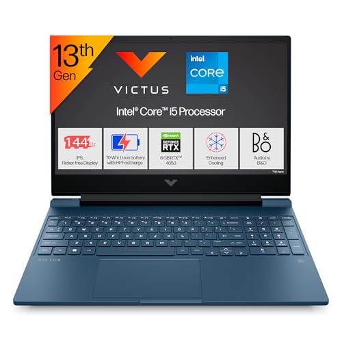 Image of HP (Smartchoice Victus 13th gen Intel i5-13420H /15.6-inch(39.6cm) Gaming Laptop(6gb RTX 4050 /16GB DDR4 /SSD,1TB) FHD,IPS,144Hz(win11,MSO,Blue,2.37kg),fa1317TX