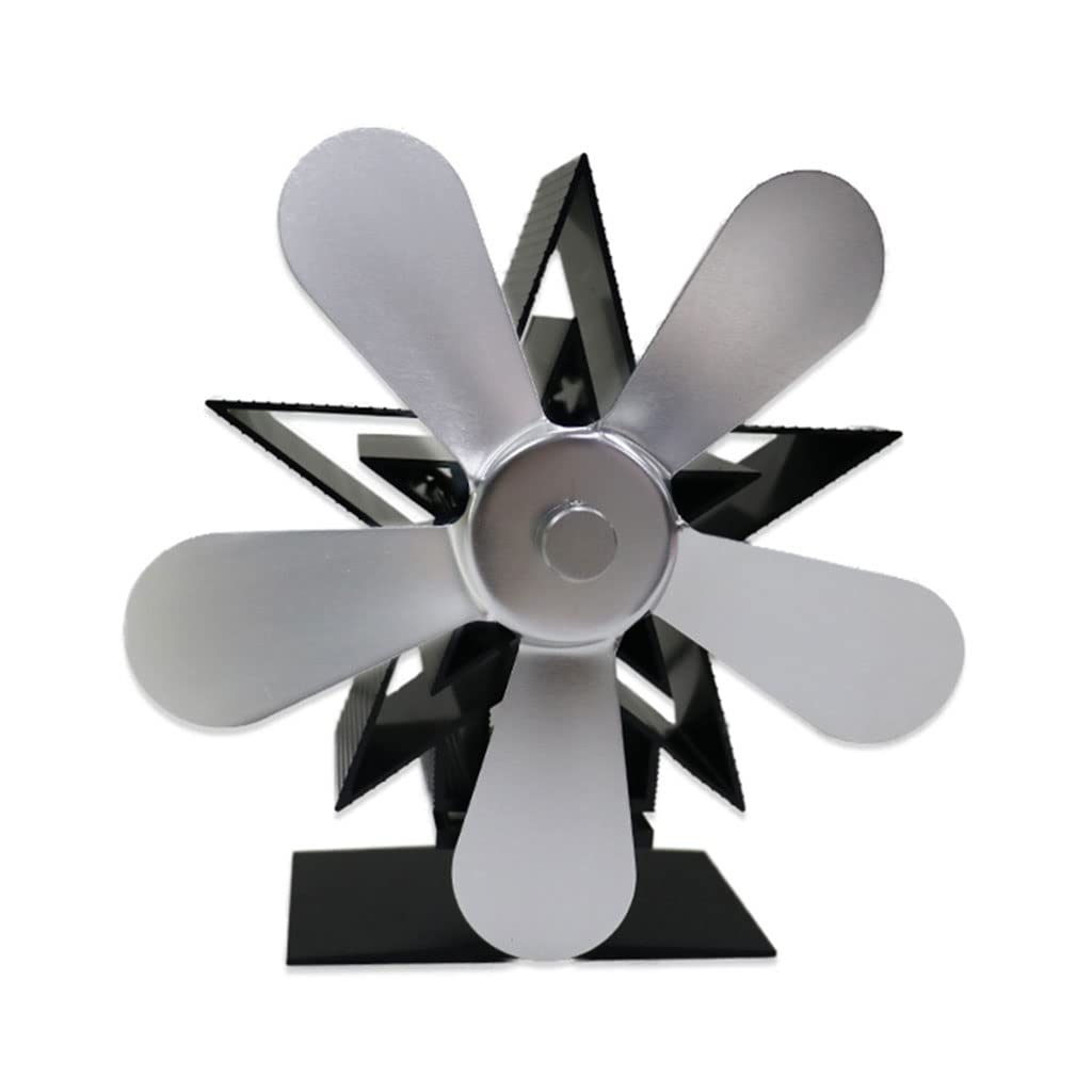 5-Blade Stove Fan Aluminum Alloy Fan Replacement Heat Powered No Battery Needed Wood Stove Replacement Heat Powered Non Electric