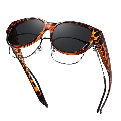 Image of GEGURI Polarized Sunglasses Fit Over Glasses for Men Women, Oversized Square Sun Glasses UV400 Protection Shades
