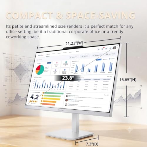 Image of Lenovo A100 All-in-One Desktop Computer, 23.8 Inch IPS FHD Display, Intel N100 Processor, 32 GB RAM, 1 TB SSD, Intel UHD Graphics, Wired Keyboard & Mouse, Windows 11 Pro, White