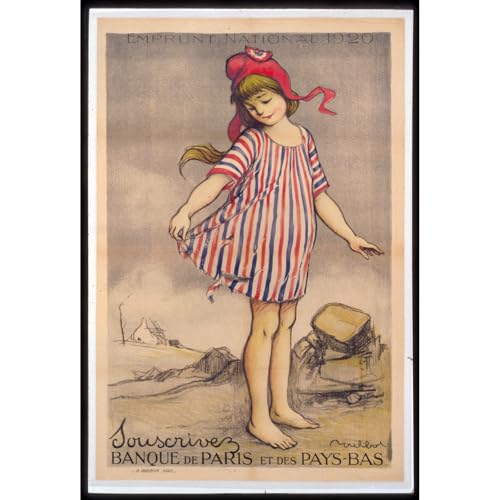 Toile roulée vintage petite fille : la décoration murale de votre salon