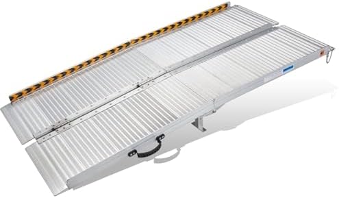Rampas para Silla de Ruedas, gardhom Rampas de Carga Portátiles Plegables Antideslizantes Rampa Silla de Ruedas para Umbrales 152.5CM Carga de 362kg