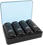 4-in-1 Chargeur pour télécommande Wii, station de recharge portable, kit de rechargeur de remplacement pour télécommande de jeu Wii U (Noir)