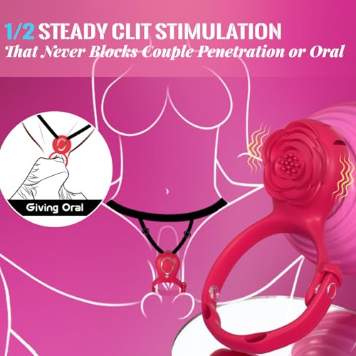 Image of ZOOPLOU Vibrating Cock Ring Couples Wearable Vibrator Adjustable 2-in-1